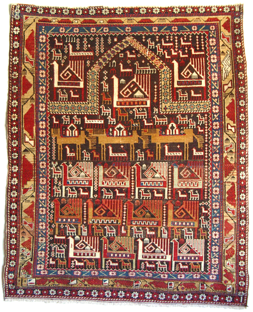 Marasali Shirvan prayer rug 126 x 106 cm